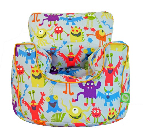 Cotton grey monsters - bean, bag